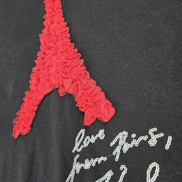Karl Lagerfeld Paris Sweatshirt Women XL Black Eiffel Tower Paris Ruffle Graphic - Picture 6 of 13